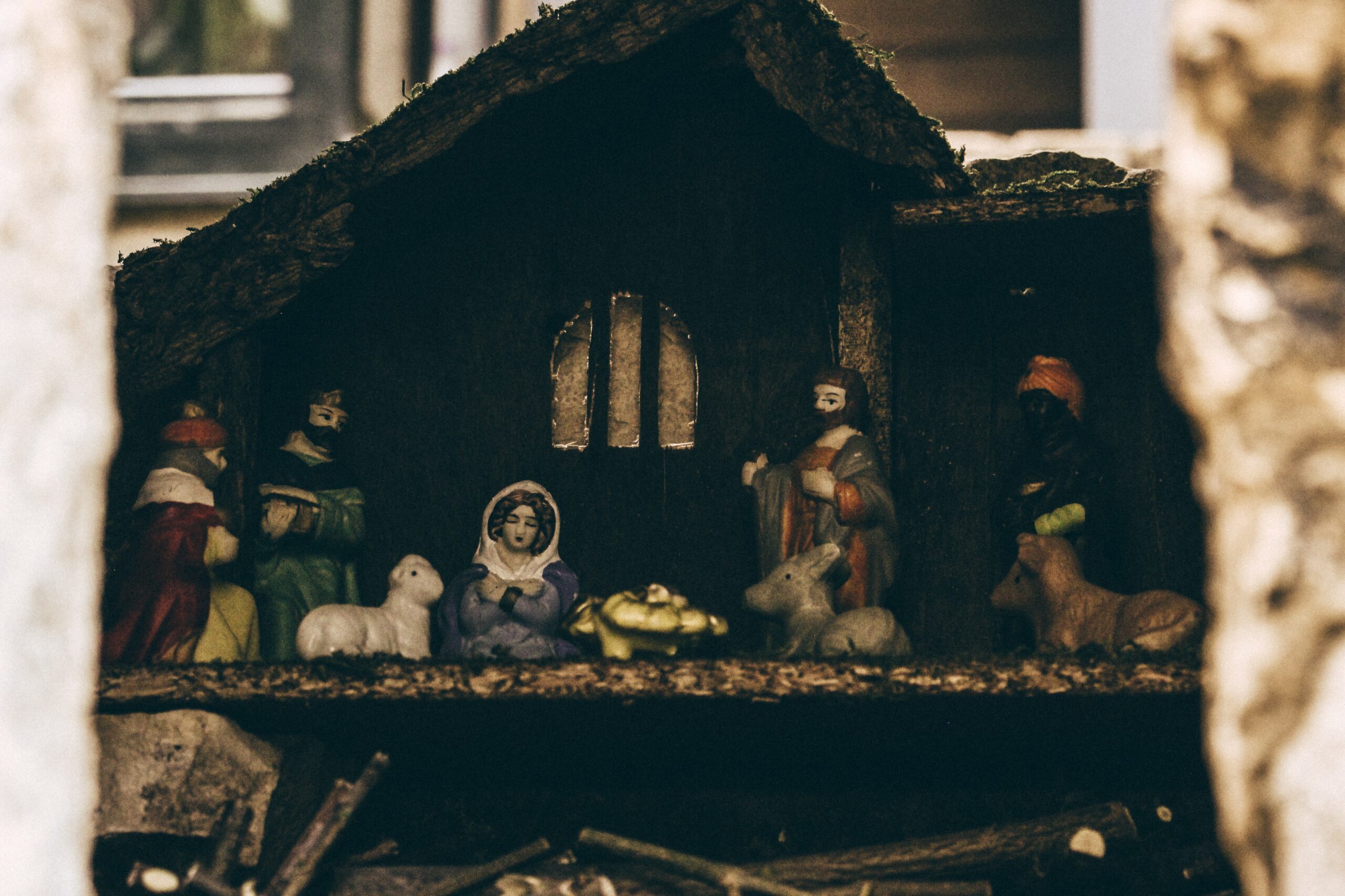 assorted-color nativity scene figurine